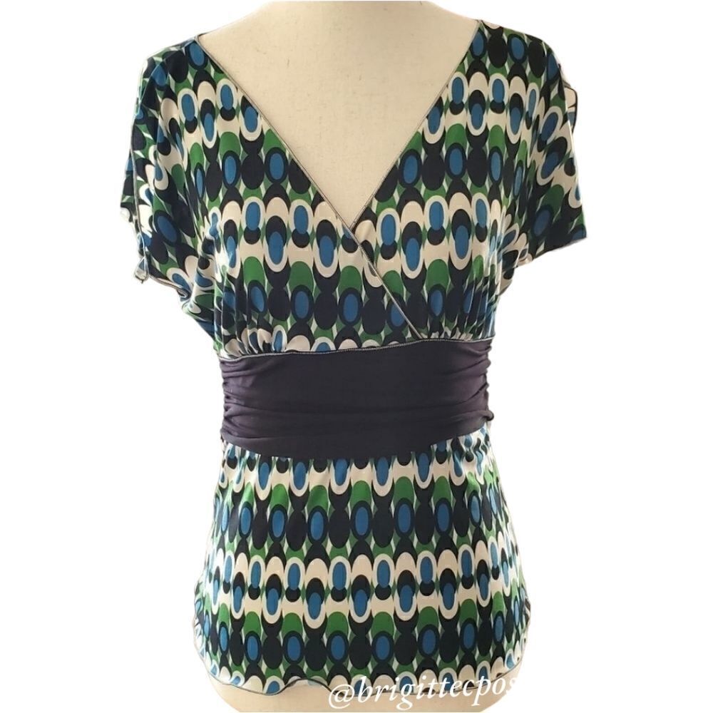 Max Studio Blue Green Sleeveless V-Neck Top Size X-small